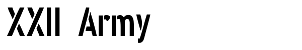 XXII Army font preview